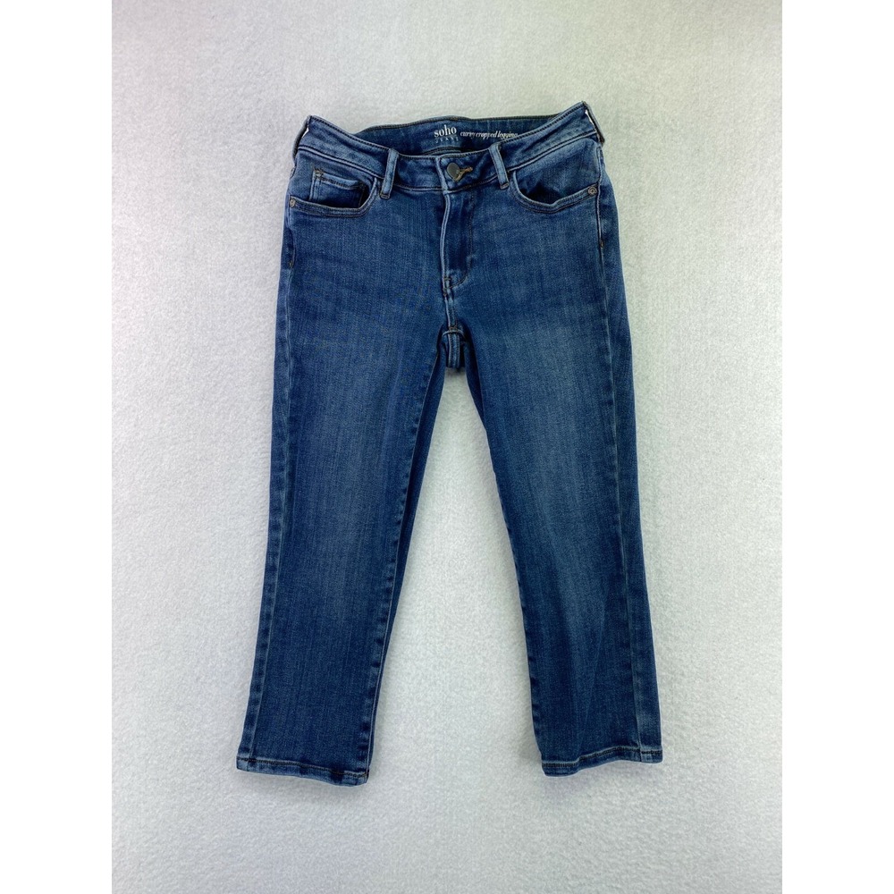NY&C Soho Womens Size 2 Medium Wash Low Rise Curvy Cropped Legging Jeans